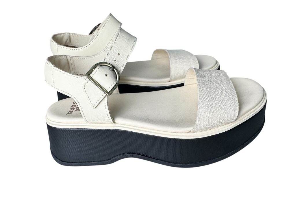 Sorel Womens Dayspring Platform Sandal Honey White Sz 7.5 Coastal Modern Neutral